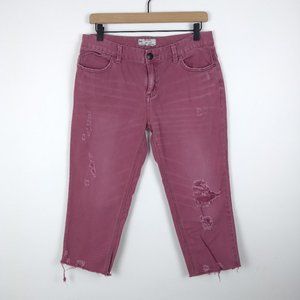 Free People Distressed Crop Jeans
